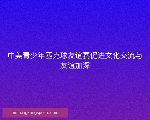 中美青少年匹克球友谊赛促进文化交流与友谊加深